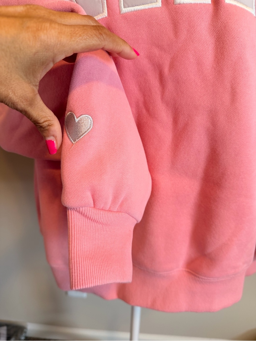 Parke Blush + Lavender Valentines Varsity Mockneck Sweater limited edition S/m - Picture 10 of 13